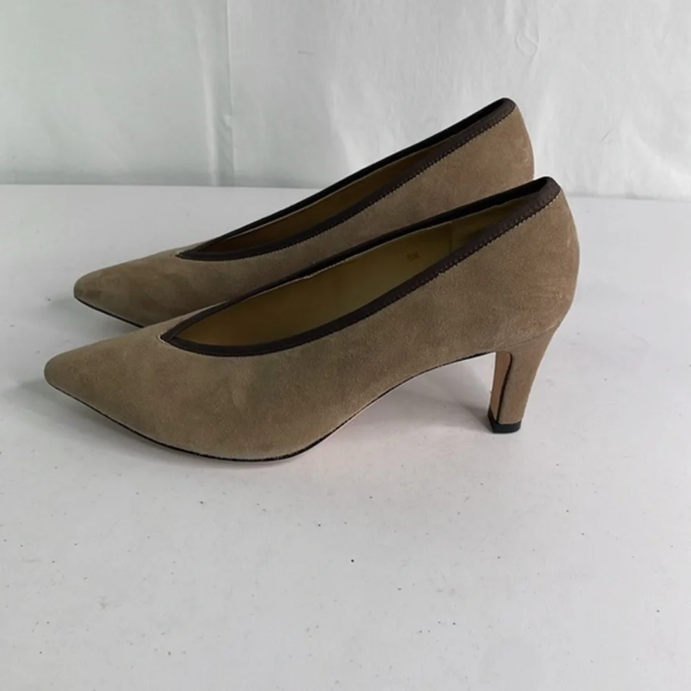 Nwob Vaneli tan and brown pointed toe suede pumps